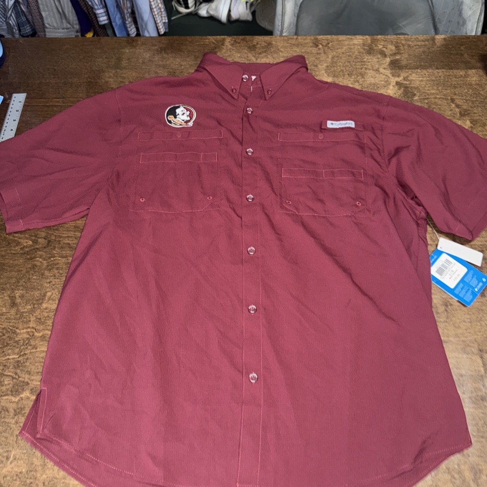 NWT COLUMBIA PFG SZ L FL STATE SEMINOLES‎ COLLEGIATE BONEHEAD VENTED SS SHIRT
